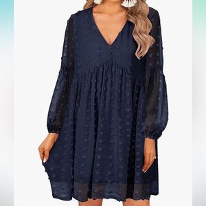 Long Sleeve Swiss Dot Dress